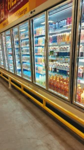 Display fridge in a supermarket