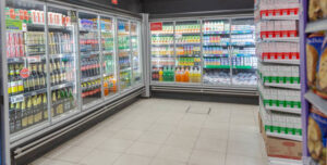 Display chillers in a supermarket